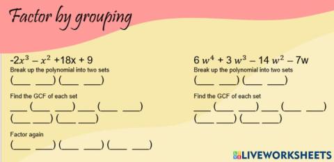 Factor by Grouping
