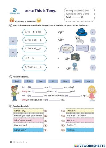 Grade 3 - Main - Unit 4: This is Tony