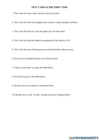 This is the first time(2)