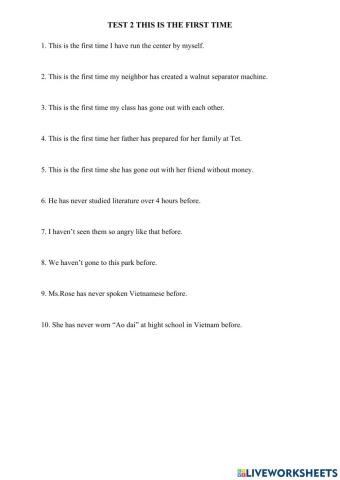 This is the first time(2)