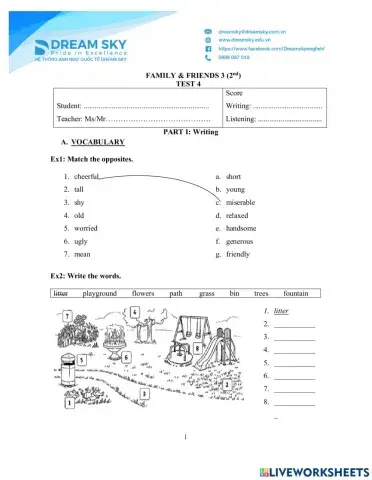 DS - Fa3 - Test 4 Writing