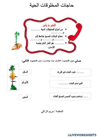 حاجات المخلوقات الحية