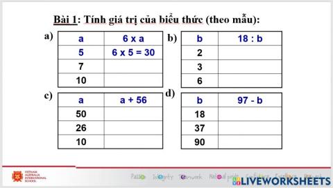 Tuần 1 - toán - thứ 6 - bài 1