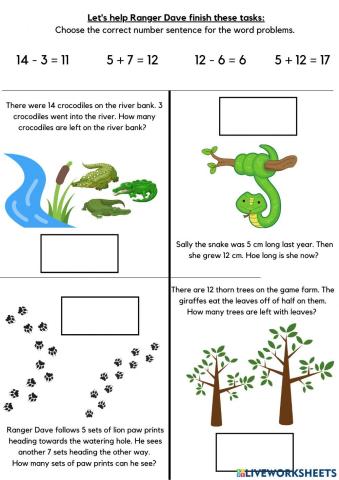 Word problems: grade r-1