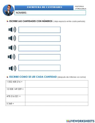 Escritura de cantidades