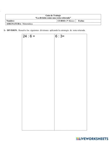 Division resta repetida