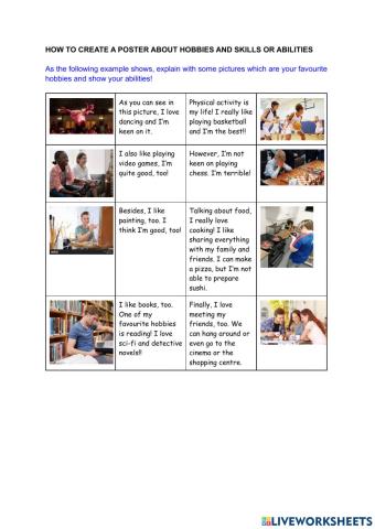 How to create a poster about hobbies