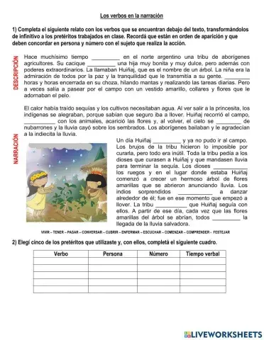 Los verbos en la narración