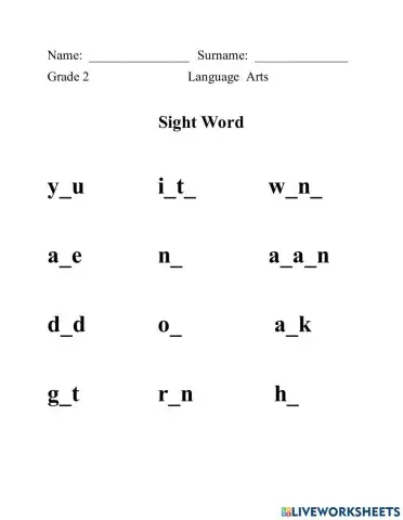Sight Words
