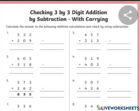 Check The answers  of addition
