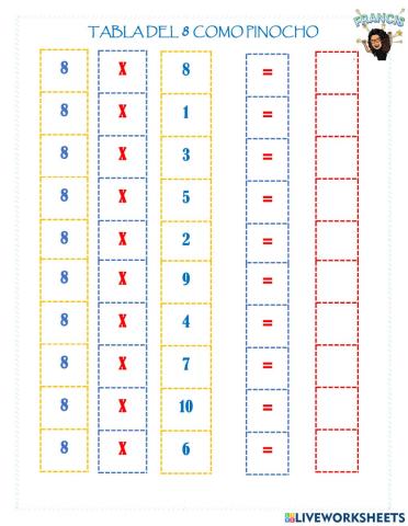 Tabla del 8
