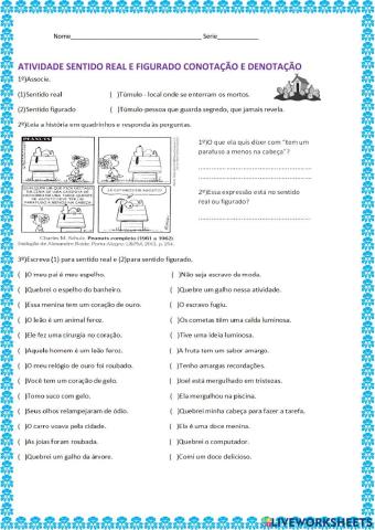 Atividade sentido real e figurado conotação e denotação