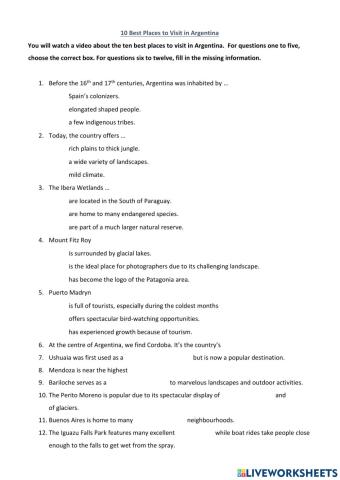 10 places to visit in Argentina