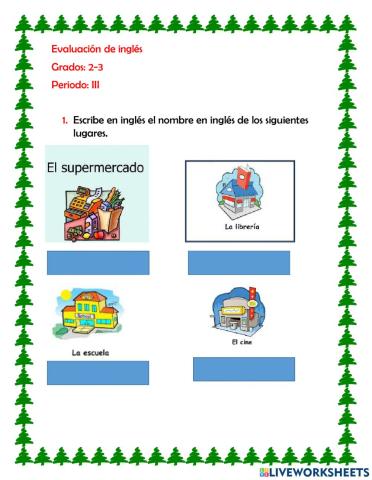 Ficha evaluativa- inglés