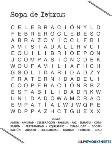 Sopa de letra empatia