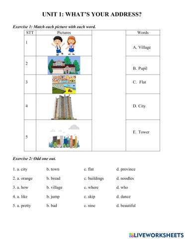 Unit 1: What's your address?