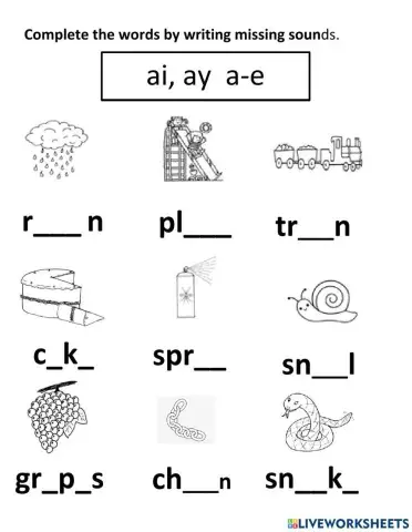 Ai,ay,a-e sound