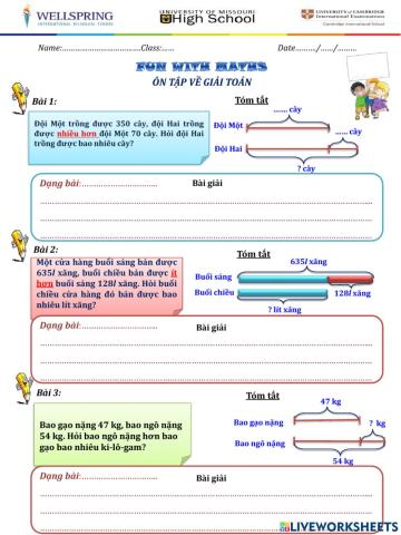 Phiếu luyện giải toán