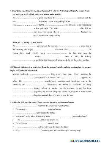 FGS 5 - SB: Present Simple - Cont (Week 1)