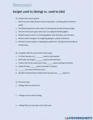 Get used to - Be used to - used to