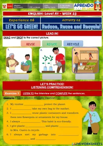 Week 23 - ENGLISH A1 - Experience 6 - Activity 2. Reduce, Reuse and Recycle!