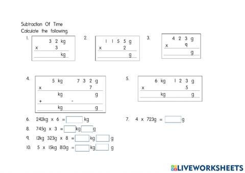 Multiplication of mass - year 3
