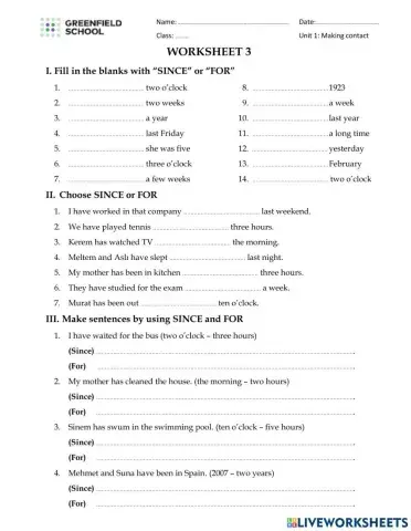 Unit 1 - Worksheet 3