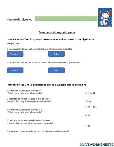 Ecuaciones de segundo grado 1