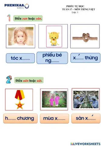 Phiếu Tiếng Việt - Tuần 17