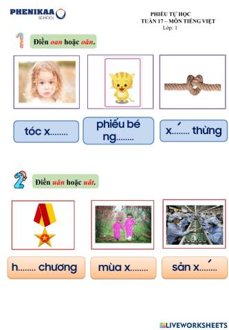 Phiếu Tiếng Việt - Tuần 17