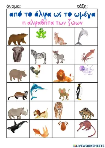 Από το άλφα ως το ωμέγα: η αλφαβήτα των ζώων