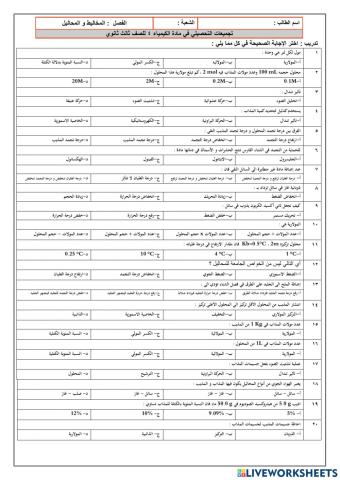 تجميعات المخاليط و المحاليل لعام 1443هـ