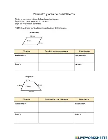 21 Perímetro y área cuadriláteros