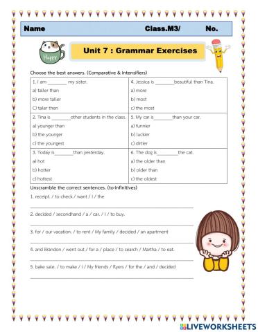 Grammar Execises Unit 7