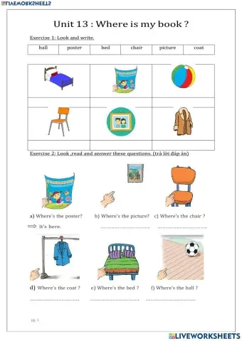 Unit 13 where's my book ? lesson 2