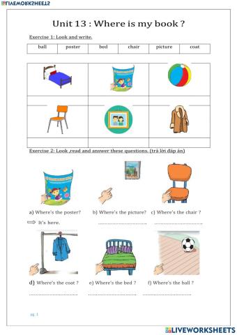 Unit 13 where's my book ? lesson 2