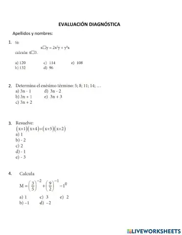 Evaluación diagnóstica