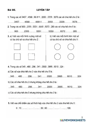 Vở BT Toán in bài 86