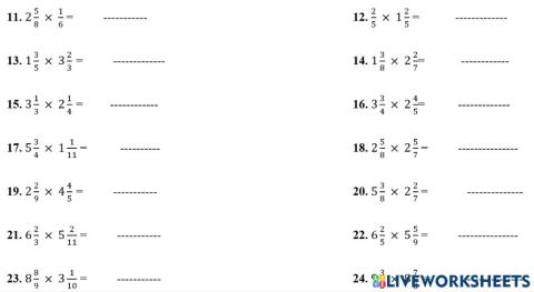 Multiply Mixed Numbers 2