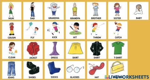 Vocabulary - family & clothes