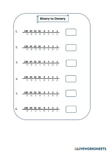 Binary Numbers - Conversions