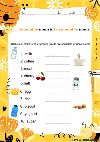 Countable & uncountable nouns