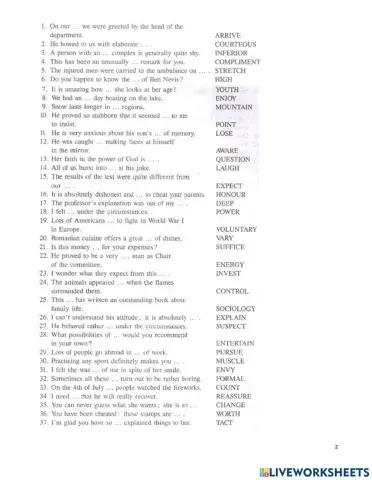 Grade 9 - Word formation 1 