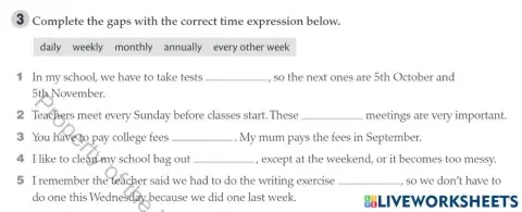 Time adverbs
