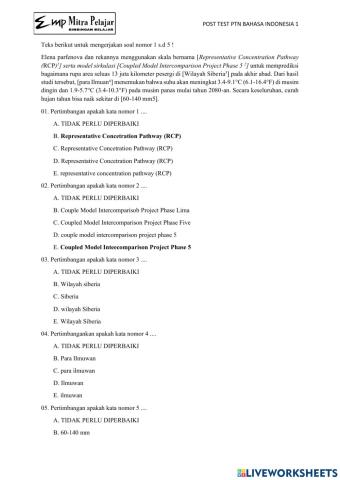 Post test b. indonesia 1