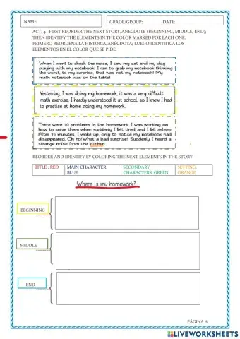 Elements in an anecdote