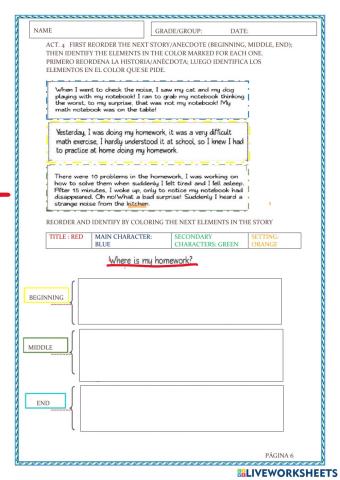 Elements in an anecdote