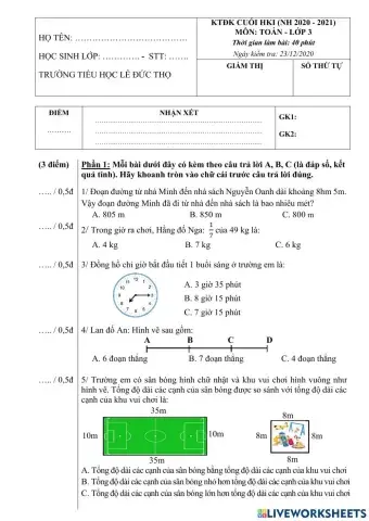 Đề thi thử Toán 2