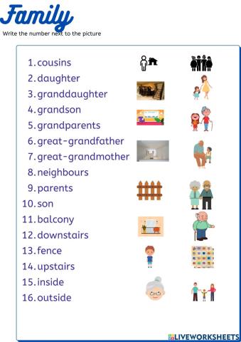 Family vocabulary
