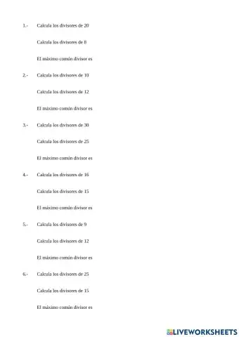 Máximo común divisor